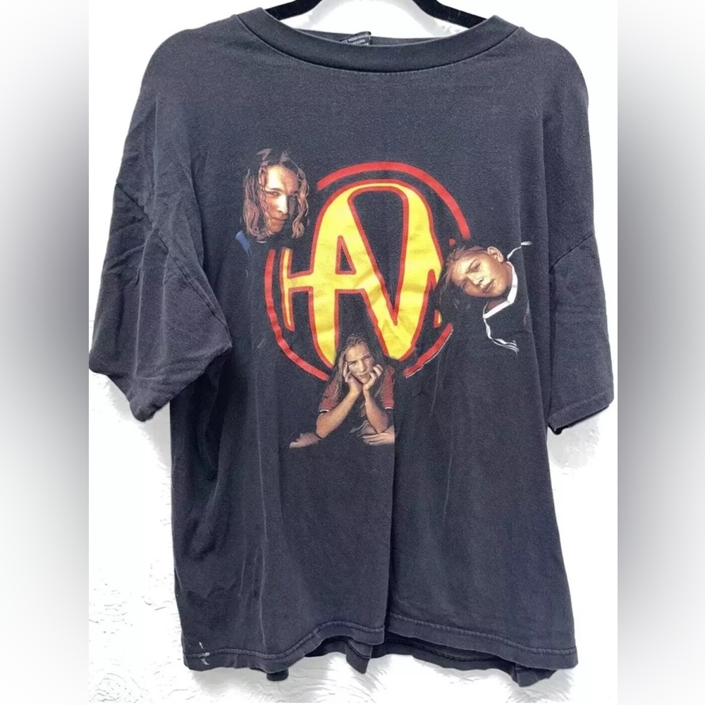 Vintage Hanson Polygram Tour Faded Grey T-Shirt Size Large being “AS IS”.